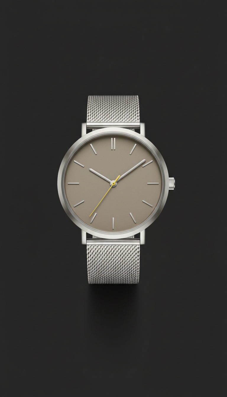 Soft Silver Minimalist Wristwatch