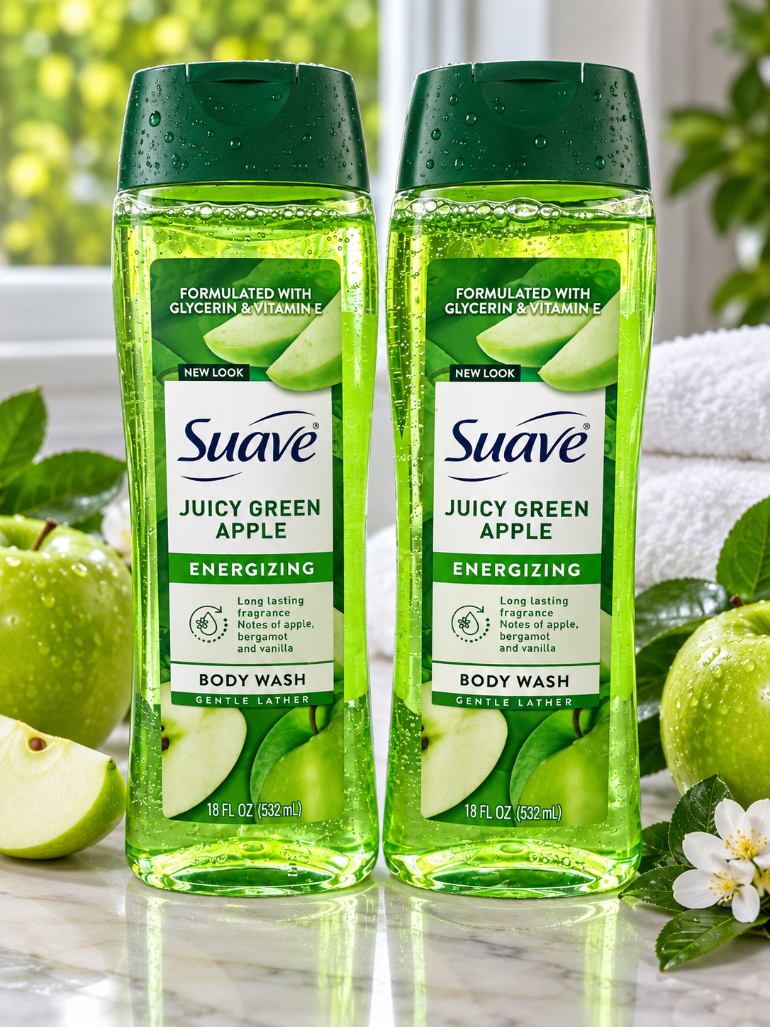Suave Juicy Green Apple Energizing Body Wash - 18 fl oz