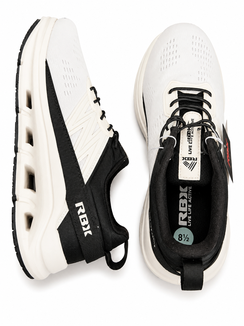 Men’s Lightweight Running Sneakers – White & Black