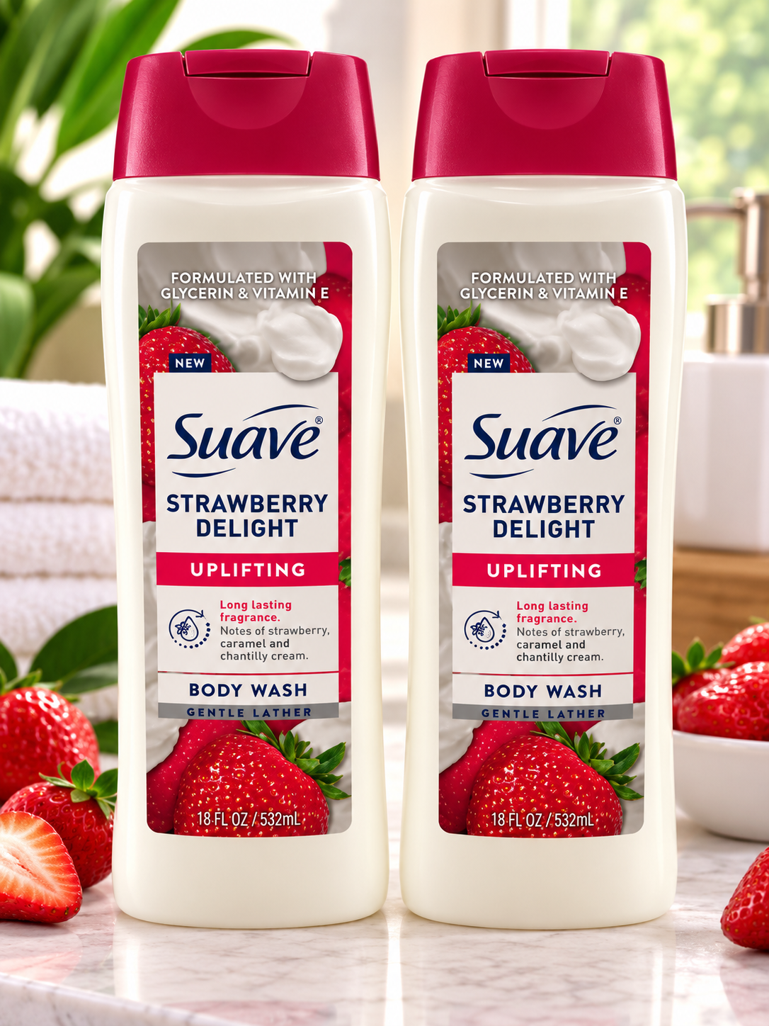 Suave Strawberry Delight Uplifting Body Wash - 18 fl oz (532 mL)