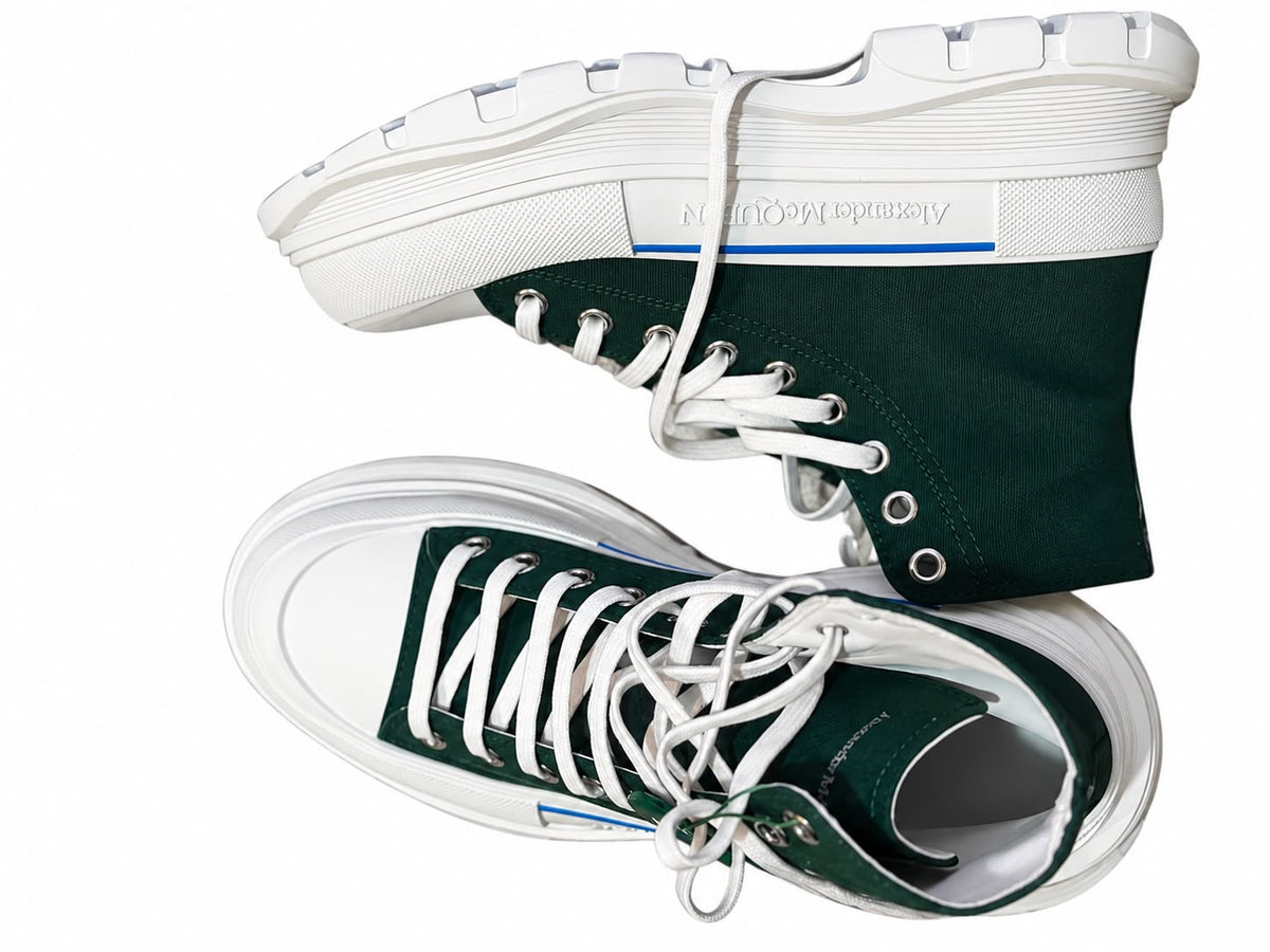 Alexander McQueen Men’s Low-Top Canvas Sneakers - Dark Green - photo 3