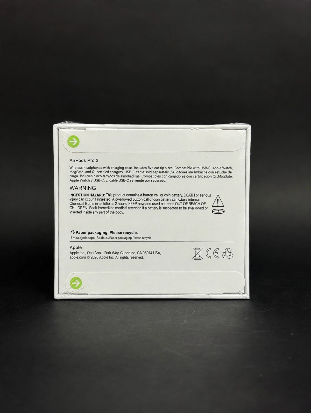 AirPods Pro 3 box - back with product information