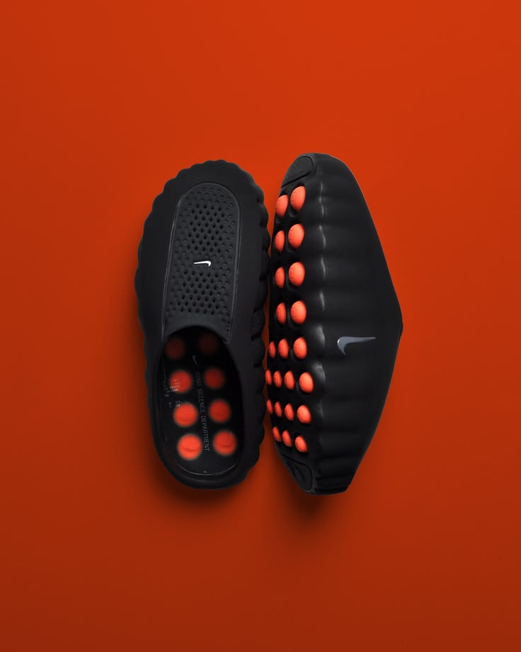 Men's Black & Red Sport Slides - Lightweight Cushioned Sandals